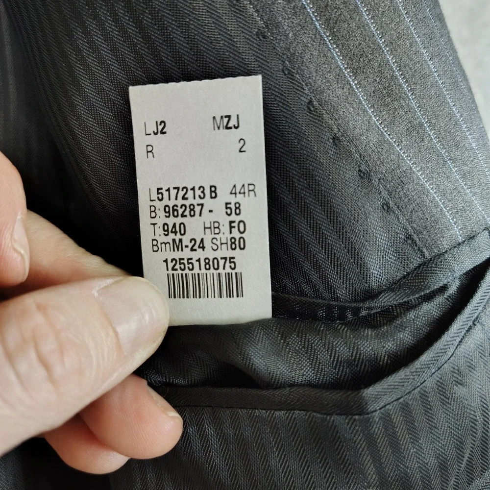 Vtg Loro Piana By Tallia‎ Uomo Pinstripe Mens Blazer 100% Wool 44R Pick Stitch